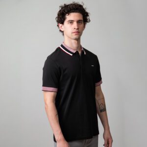 polo negro estructura contraste marca carven slim 149960 249589 1