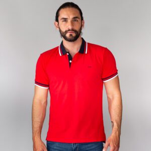 polo roja estructura plana marca carven slim 144198 216218 1