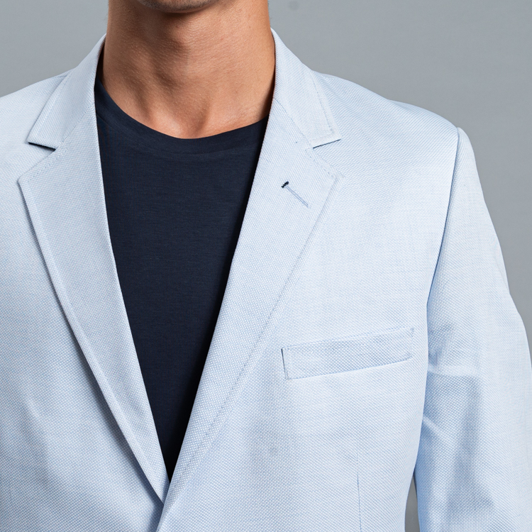 saco azul estructura labrada marca business casual slim 160236 AZUL 2