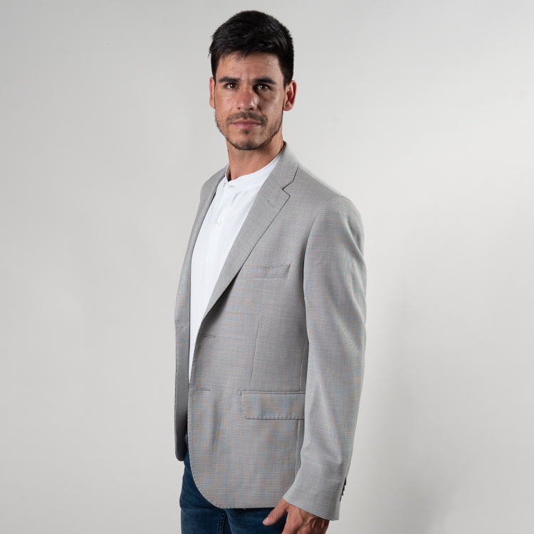 saco gris estructura labrada marca bcasual slim 150957 364850