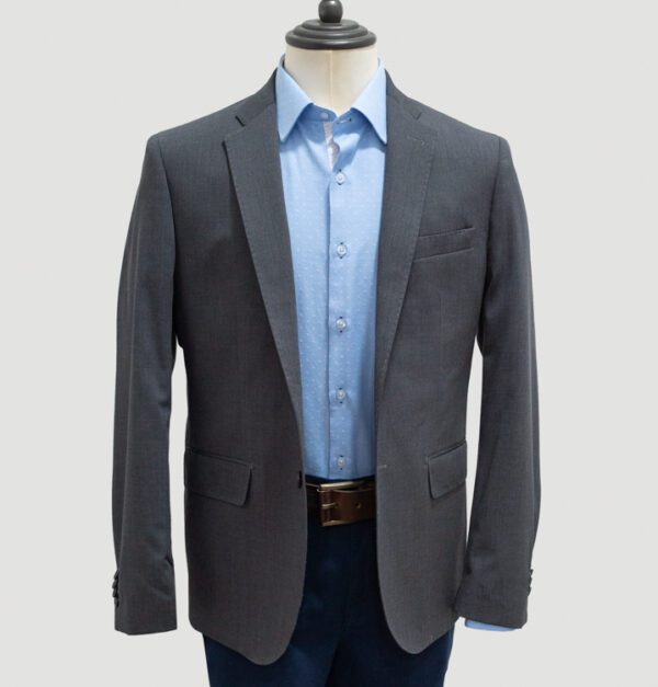 Saco gris estructura labrada marca Business casual slim | 140198