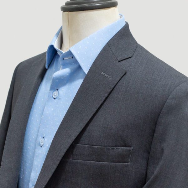 Saco gris estructura labrada marca Business casual slim | 140198 - Imagen 3
