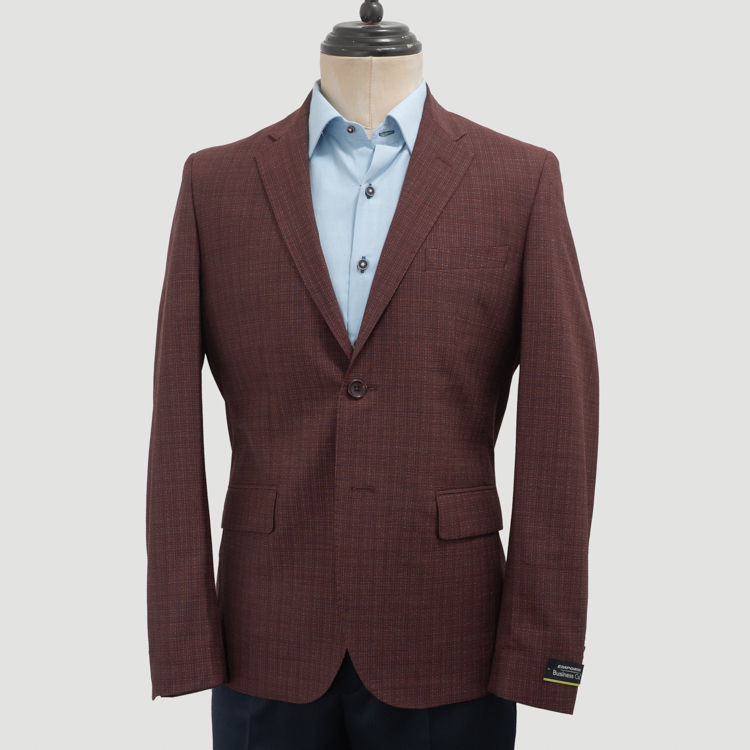 saco rojo estructura labrada marca business casual slim 162957 ROJO 1