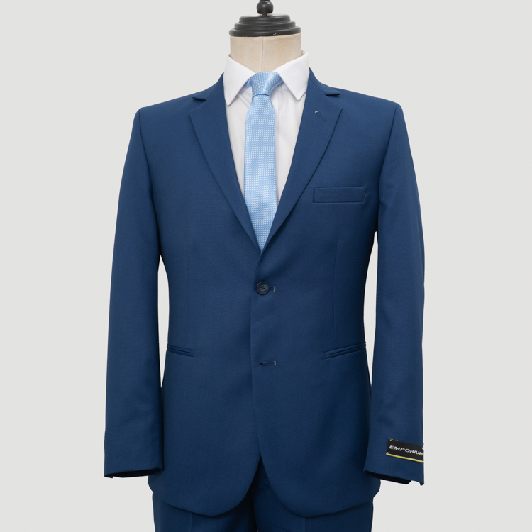 traje azul estructura labrada marca emporium slim 163236 AZUL 1