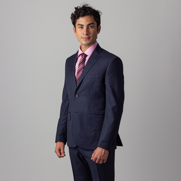 traje azul marino estructura labrada marca colletti slim 141591 AZUL MA