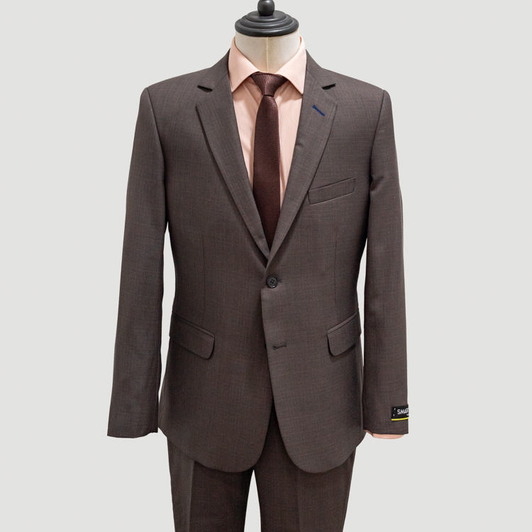 traje caf estructura labrada marca smart slim 143725 CAFE 1