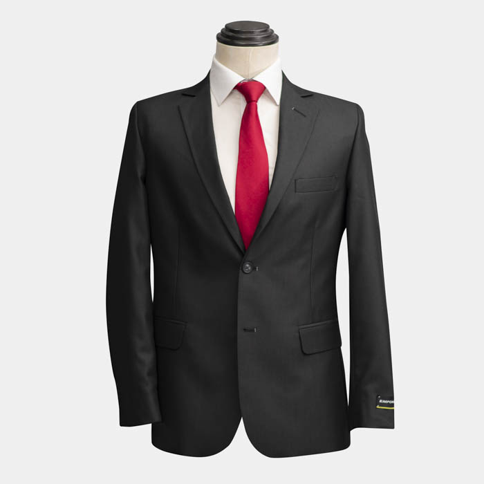 traje negro con diseno detalle labrado marca emporium slim 114650 NEGRO