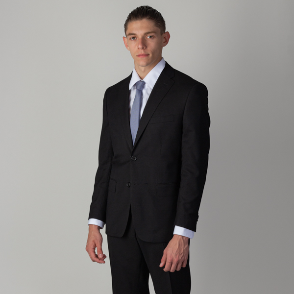traje negro estructura labrada marca colletti cl sico 141554 373231